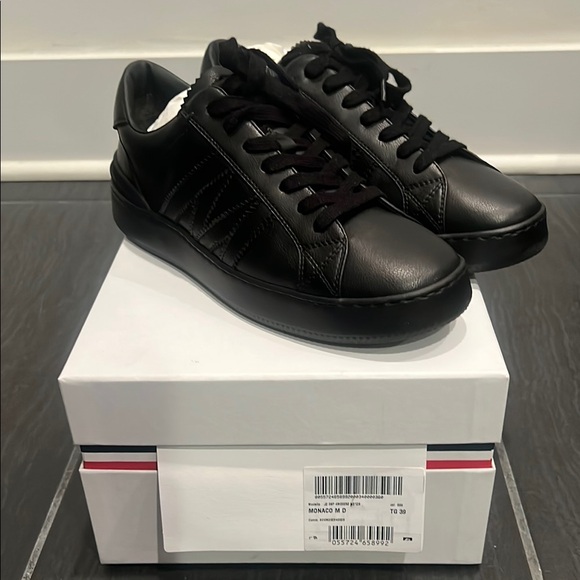 Black Leather Sneakers - Picture 1 of 5